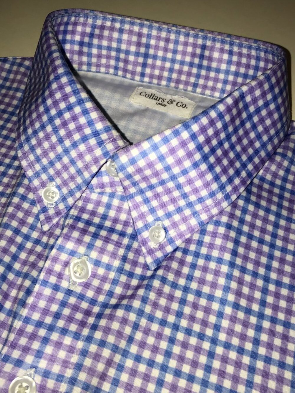Men's Collars & Co Gingham Short Sleeve Polo-Size L